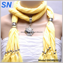 Bufandas Jeweled amarillo con colgante animal (SNSMQ1013)
